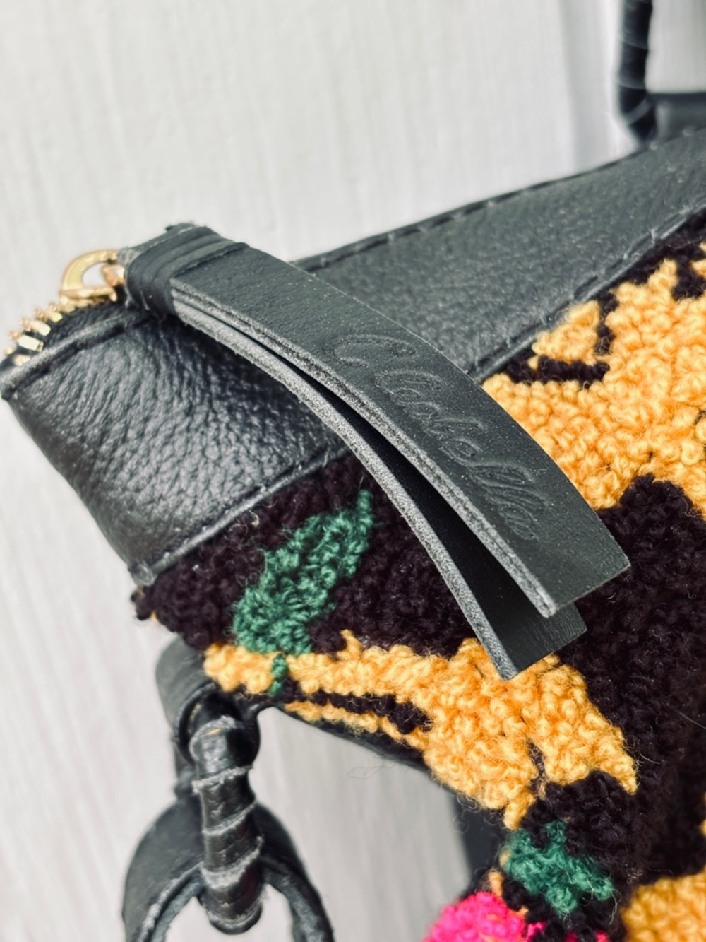 Cleobella Ankara Weekender Embroidered Tapestry Leather Bag - Picture 6 of 13